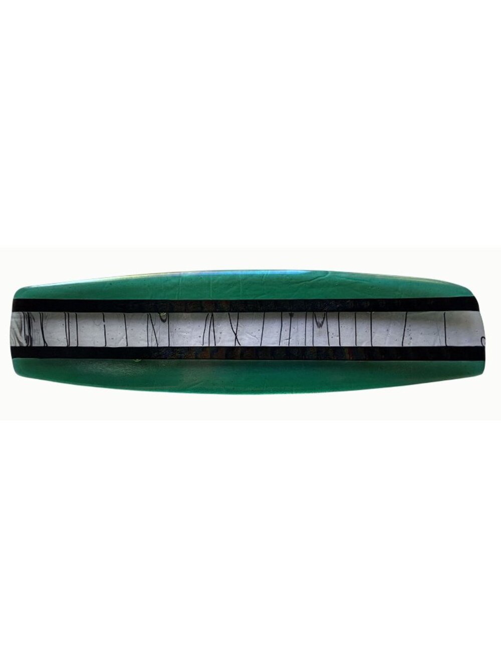 Chris Paulson 2005 Signed Oregon Fused Glass Green Sushi Tray 16.5"